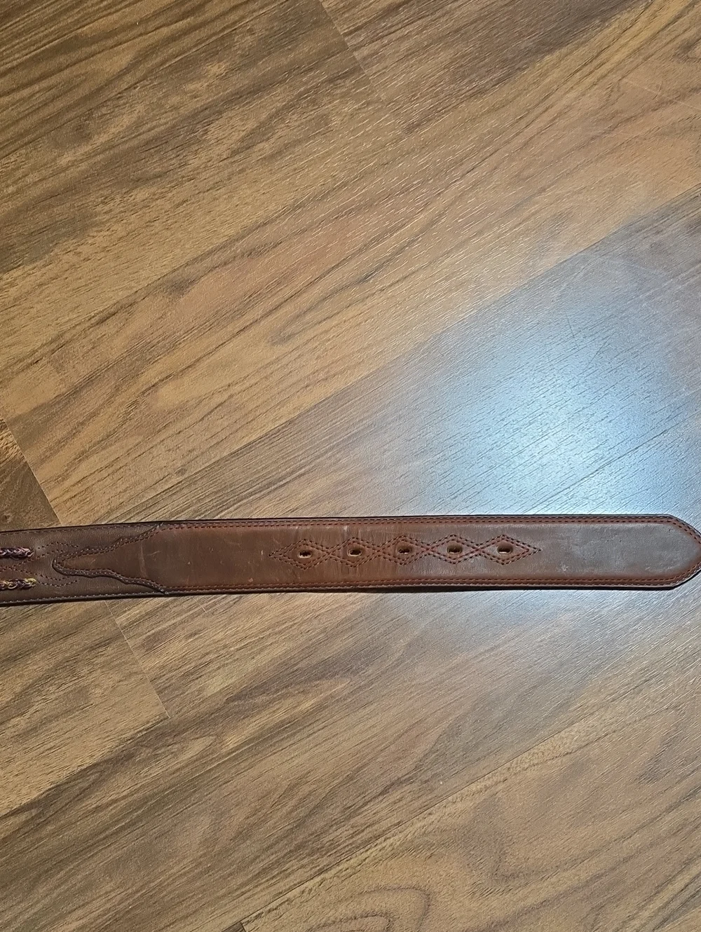 Justin Leather Belt with Decorative Silver Buckle And Embellishments